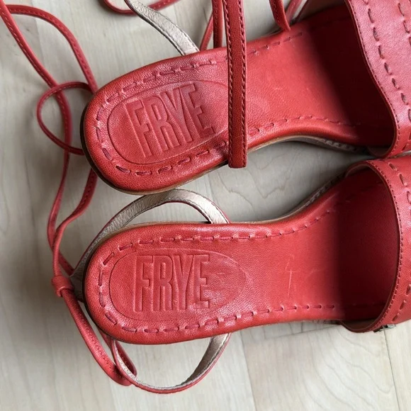 FRYE Estelle Ankle Tie Fiesta Leather Sz 6 - Picture 7 of 11